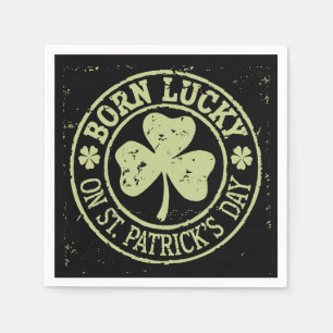 Am St. Patrick's Day Glück Geboren Irischer Geburt Serviette