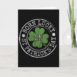 Am St. Patricks Day Glücklich Geboren Irische Klee Karte