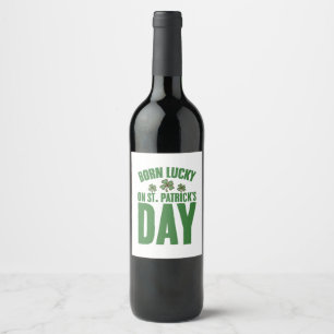 Am St. Patrick's Day Glücklich Geboren Irischer Ge Weinetikett