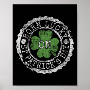 Am St. Patricks Day Glücklich Geboren Irisches Kle Poster