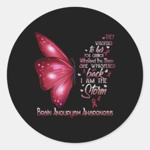 Am Storm Hirn Aneurysm-Awareness Butterfly Runder Aufkleber