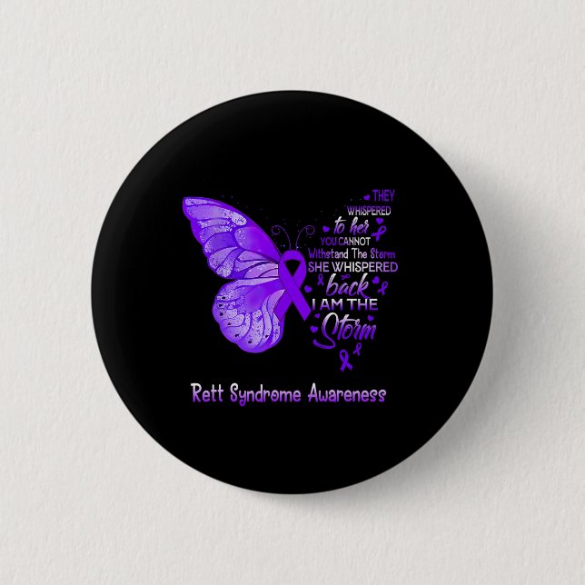 Am Storm Rett Syndrome Awareness Butterfly Button (Vorderseite)
