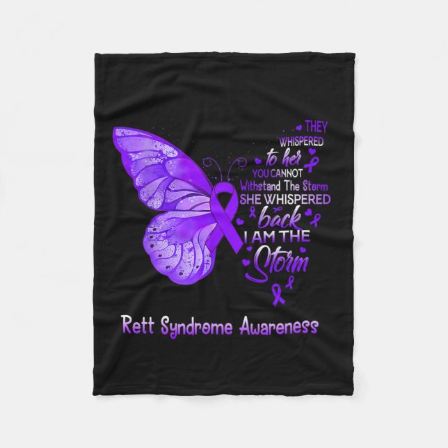 Am Storm Rett Syndrome Awareness Butterfly Fleecedecke (Vorderseite)