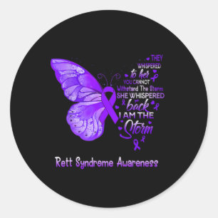 Am Storm Rett Syndrome Awareness Butterfly Runder Aufkleber