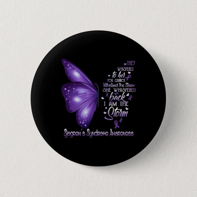 Am Storm Sjogren's Syndrome Awareness Butterfly Button (Vorderseite)