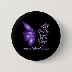Am Storm Sjogren's Syndrome Awareness Butterfly Button
