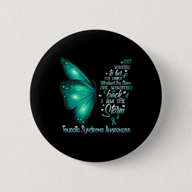 Am Storm Tourette Syndrome Awareness Butterfly Button (Vorderseite)