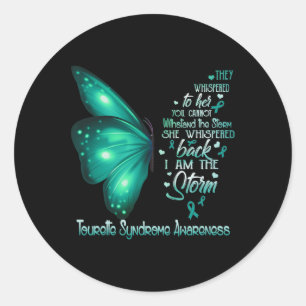 Am Storm Tourette Syndrome Awareness Butterfly Runder Aufkleber