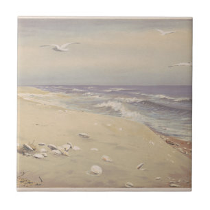 Am Strand (1879) - Vintage Küstenkunst Fliese