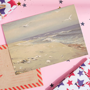 Am Strand (1879) - Vintage Küstenkunst Postkarte