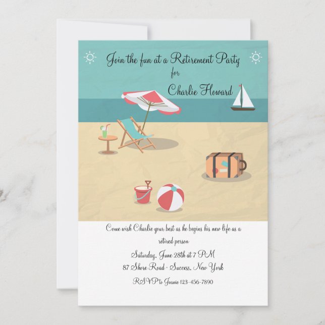 Am Strand Einladung (Vorderseite)