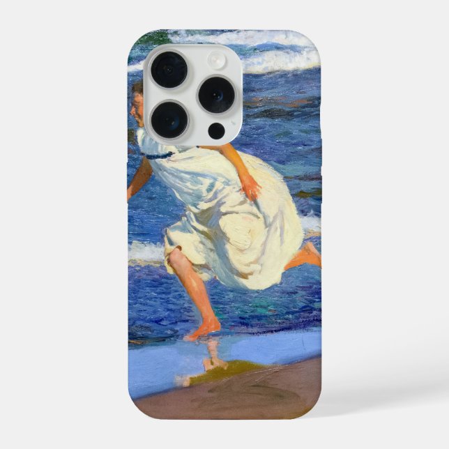 Am Strand entlanglaufend von Joaquin Sorolla iPhone Hülle (Rückseite)