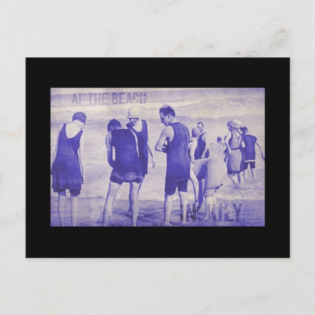 Am Strand im Juli Postkarte (Vorderseite)