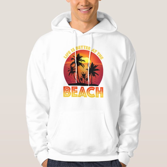 Am Strand ist das Leben besser Hoodie (Vorderseite)