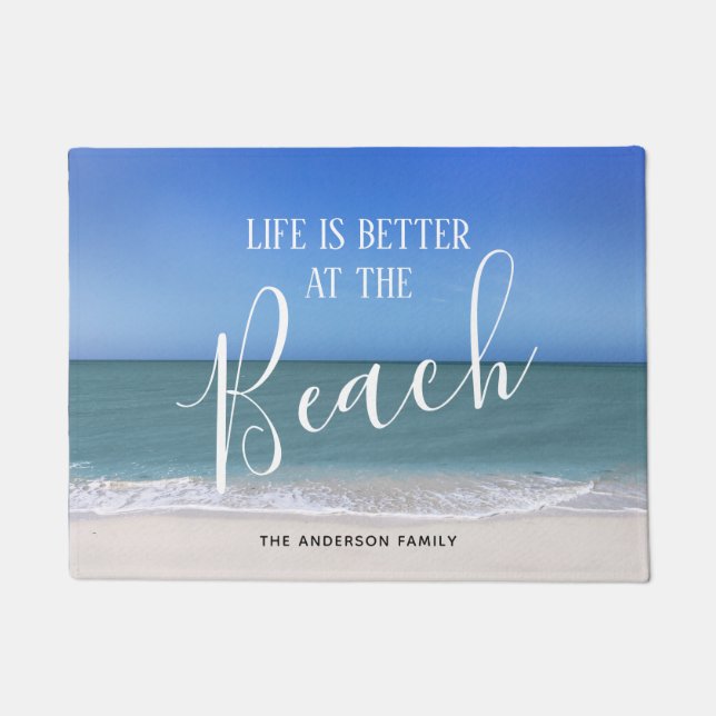 Am Strand ist das Leben besser | Schönes Foto Fußmatte (Vorderseite)