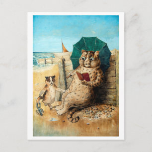 Am Strand, Louis Wain Postkarte