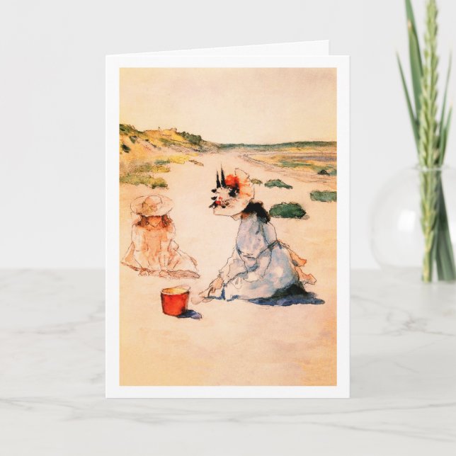 Am Strand. Muttertag der schönen Kunst Karte (Vorderseite)