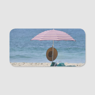 Am Strand Namensschild
