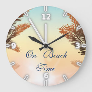 Am Strand, Palmwedel Große Wanduhr