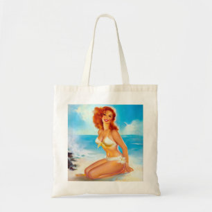 Am Strand Pin Up Tragetasche
