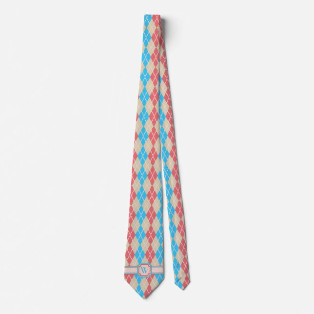 Am Strand Raute Herren Neck Tie Krawatte (Vorderseite)