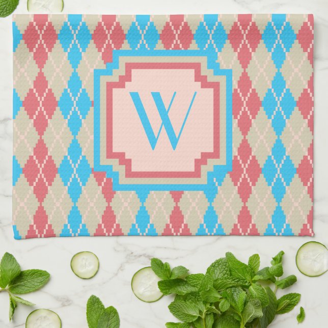 Am Strand Raute Küchentuch (Gefaltet)