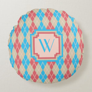 Am Strand Raute Round Pillow Rundes Kissen