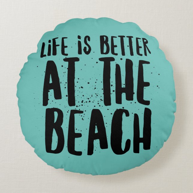 Am Strand Rundes Kissen (Vorderseite)