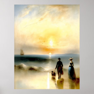 Am Strand spazieren Poster