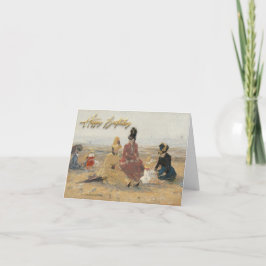 Am Strand Trouville 1887 von Eugene Boudin Karte