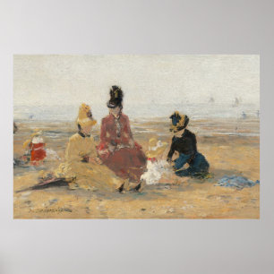 Am Strand Trouville 1887 von Eugene Boudin Poster
