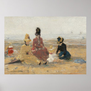 Am Strand Trouville 1887 von Eugene Boudin  Poster