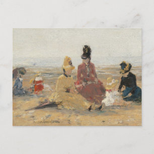 Am Strand Trouville 1887 von Eugene Boudin  Postkarte