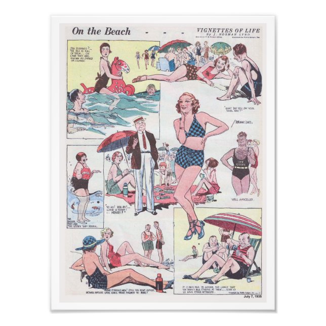 Am Strand - Vintage - 1935 Fotodruck (Vorne)