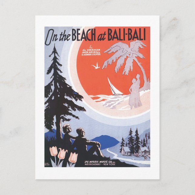 Am Strand von Bali Bali Songbook Cover Postkarte (Vorderseite)