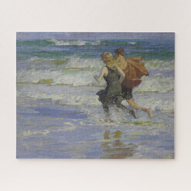 Am Strand (von Edward Henry Potthast) Puzzle (Horizontal)