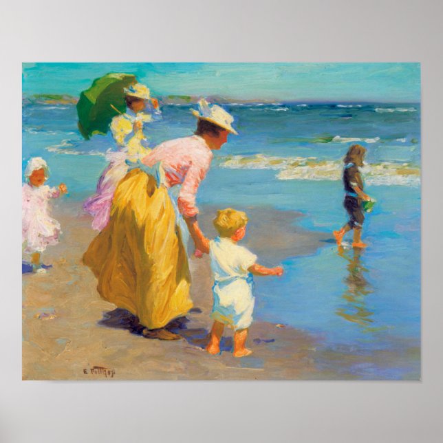 Am Strand von Edward Potthast art Poster (Vorne)