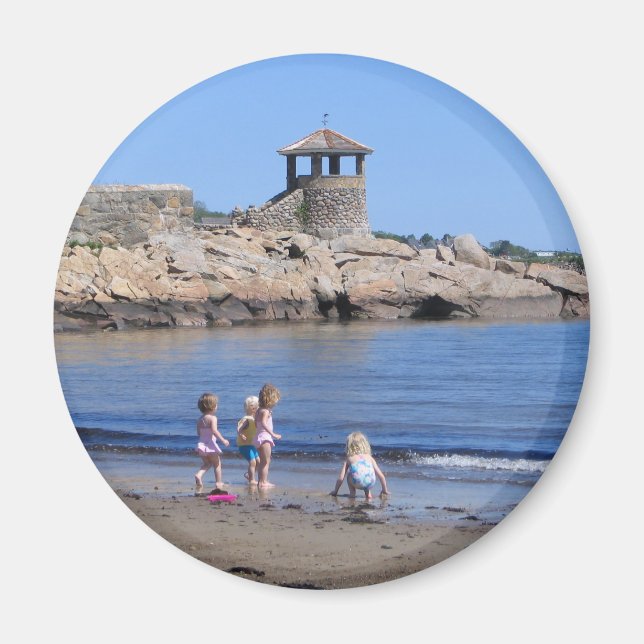 Am Strand von Rockport, MA Magnet (Vorne)
