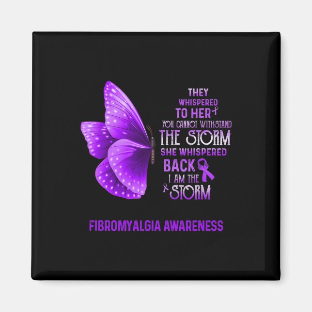 Am Sturm Fibromyalgie Butterfly Magnet (Vorne)