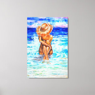 Am Ufer Wasserfarben Kunst Gemälde Leinwanddruck