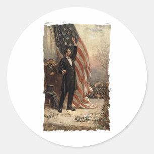 Am Unabhängigkeitstag im Juli Amerikanische Flagge Runder Aufkleber