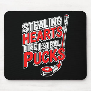 Am Valentinstag Herzen stehlen wie ich Pucks stehl Mousepad