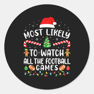 Am Wahrscheinlichsten Alle Fußballspiele Xmas M Zu Runder Aufkleber