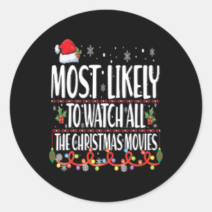 Am wahrscheinlichsten, alle Weihnachtsfilme Match Runder Aufkleber