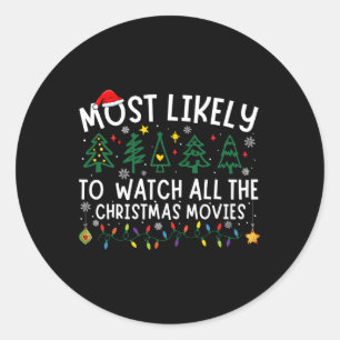 Am wahrscheinlichsten, alle Weihnachtsfilme Match Runder Aufkleber