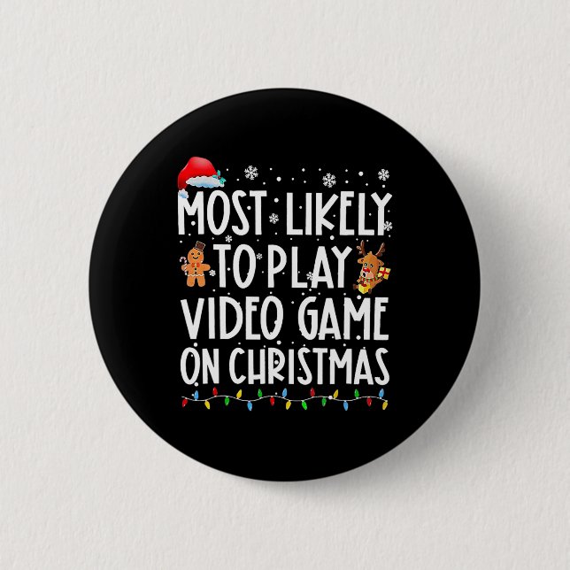 Am Wahrscheinlichsten An Weihnachten Xmas Videospi Button (Vorderseite)
