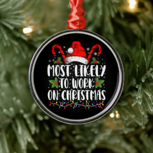 Am wahrscheinlichsten arbeitet an Weihnachten Fami Ornament Aus Metall
