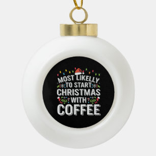 Am wahrscheinlichsten beginnt Weihnachten mit der Keramik Kugel-Ornament