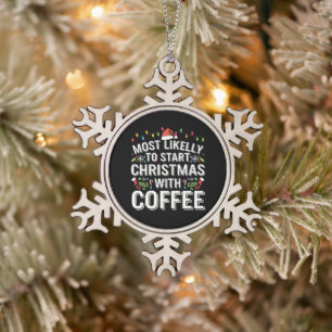 Am wahrscheinlichsten beginnt Weihnachten mit der Schneeflocken Zinn-Ornament