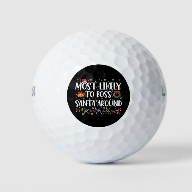 Am wahrscheinlichsten Boss Santa Around Funny Funn Golfball (Vorderseite)